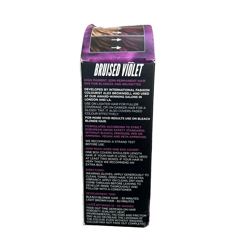Bleach London Bruised Violet Semi Permanent Vegan Hair Dye Blondes Burnette